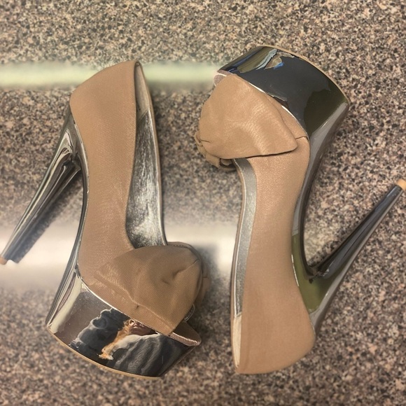 “WILD PAIR” Carina Mirrored Platform Stiletto Heels - Picture 1 of 10